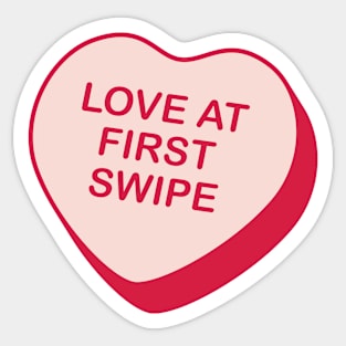 Love At First Swipe Rejected Candy Heart Sticker